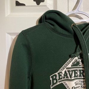 vintage green beaver canoe hoodie